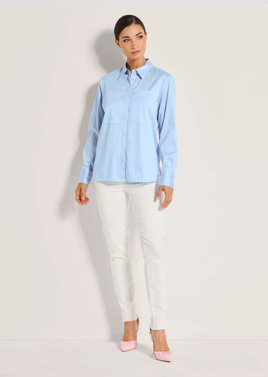 Oversize-Hemdbluse aus Baumwoll-Stretch