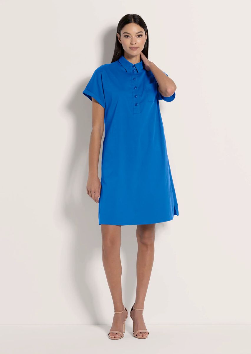 Lässiges Hemdblusenkleid aus Baumwoll-Mix