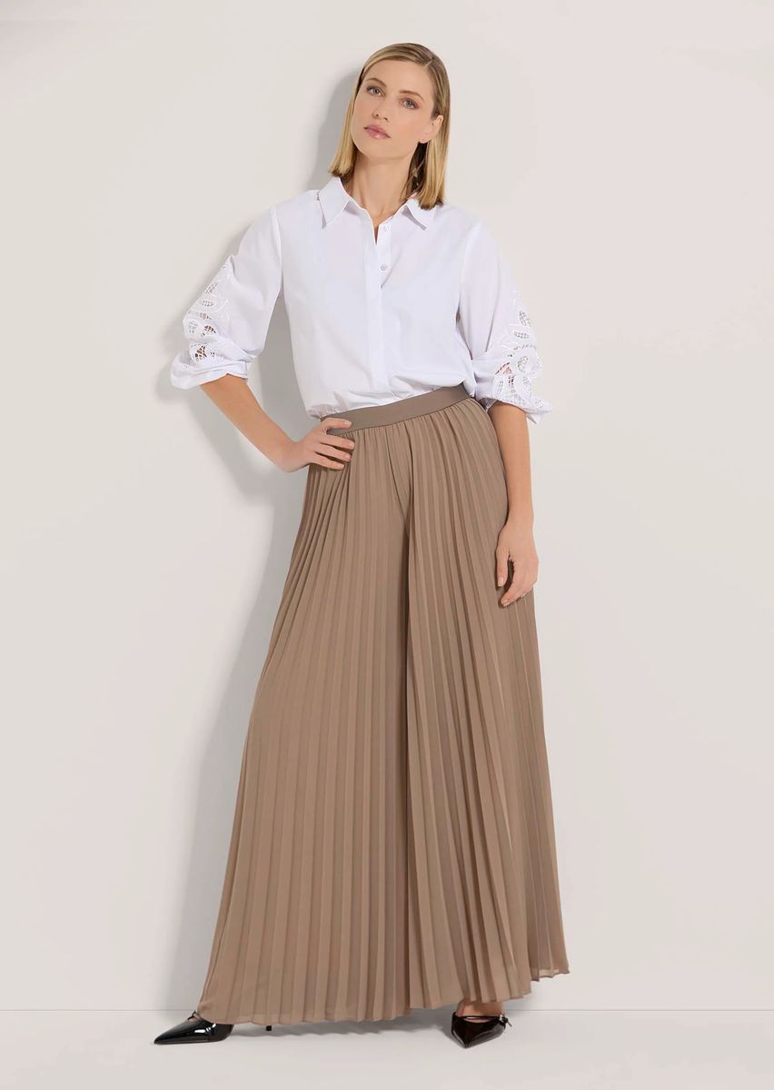 Elegante Plissee-Hose mit weitem Bein
