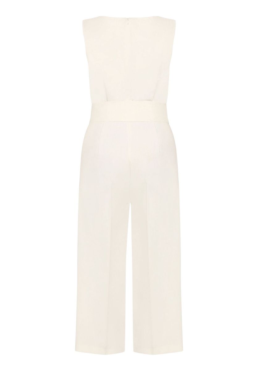 Eleganter ärmelloser, kurzer Jumpsuit mit Gürtel