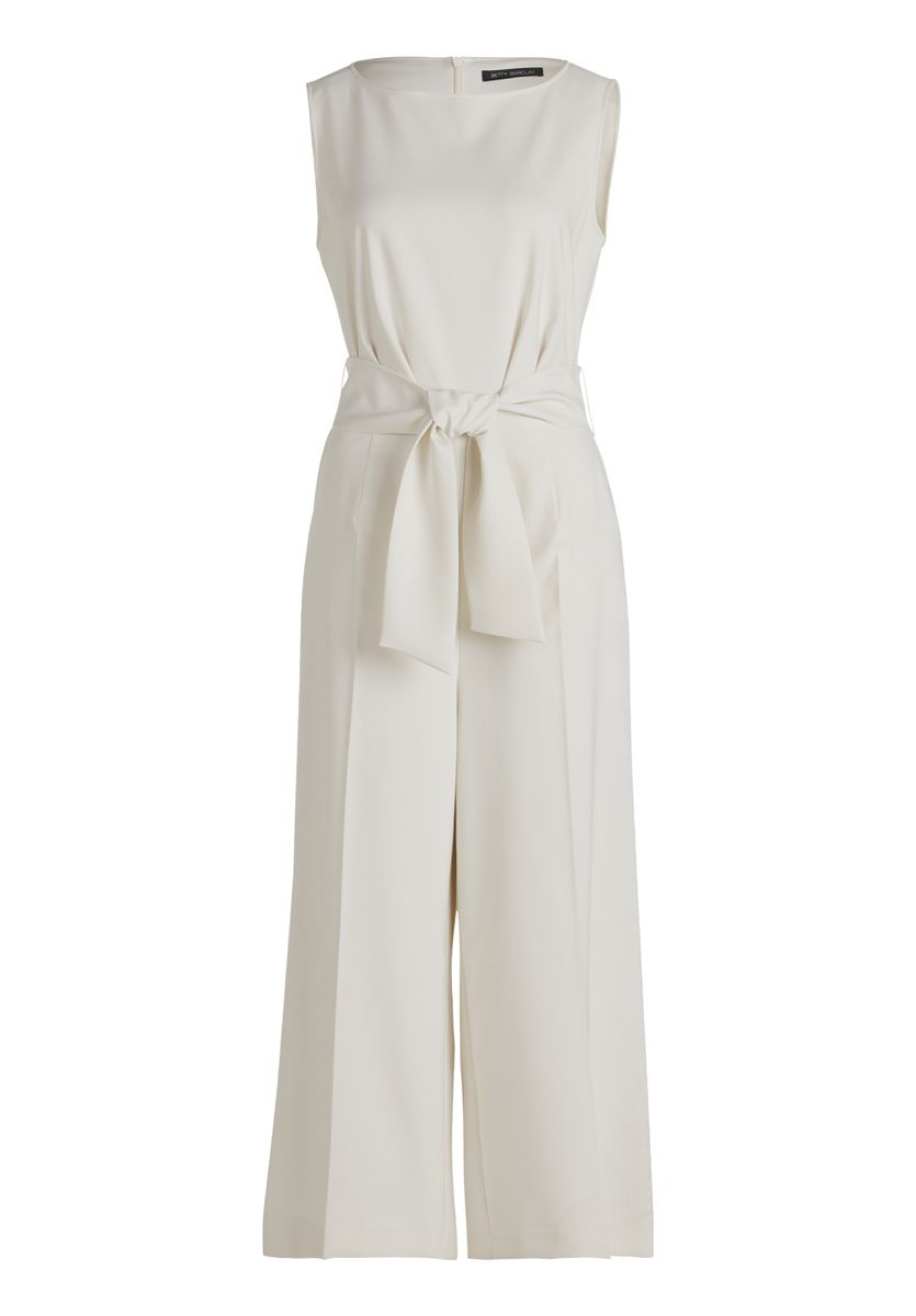 Eleganter ärmelloser, kurzer Jumpsuit mit Gürtel