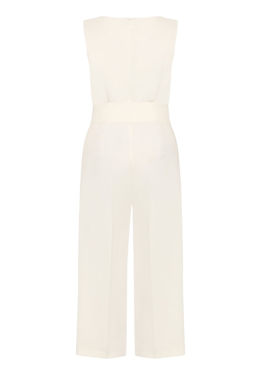 Eleganter ärmelloser, kurzer Jumpsuit mit Gürtel