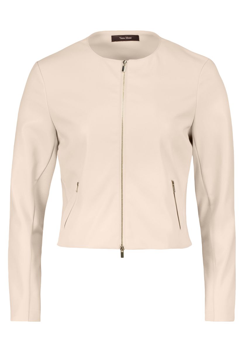 Elegante Jacke mit Reißverschluss aus Kunstleder