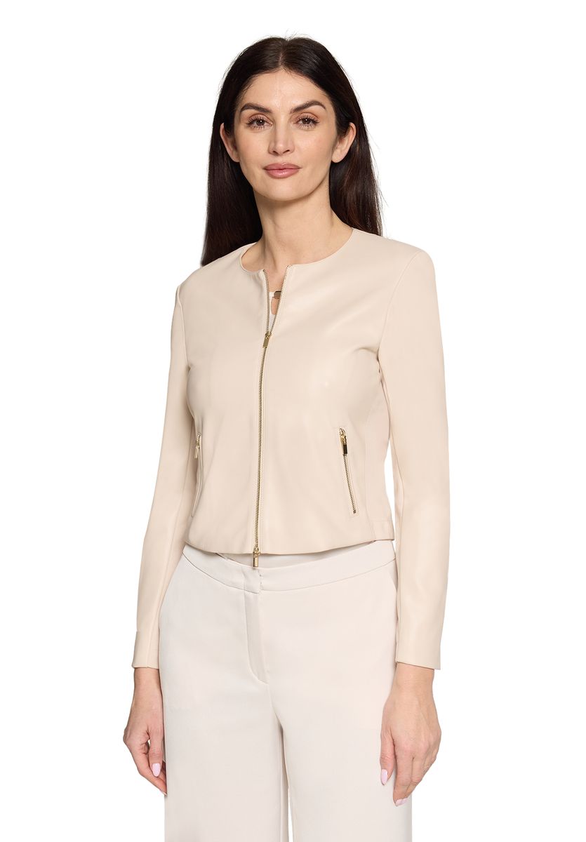 Elegante Jacke mit Reißverschluss aus Kunstleder