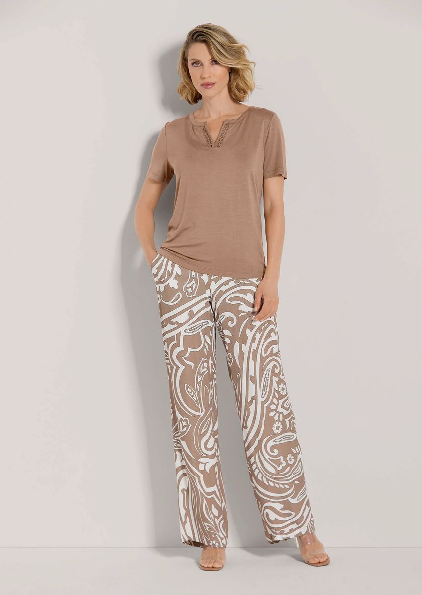 T-Shirt in Tunika-Form mit Spitze