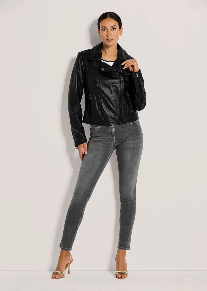 Bikerjacke aus edlem Lammnappa