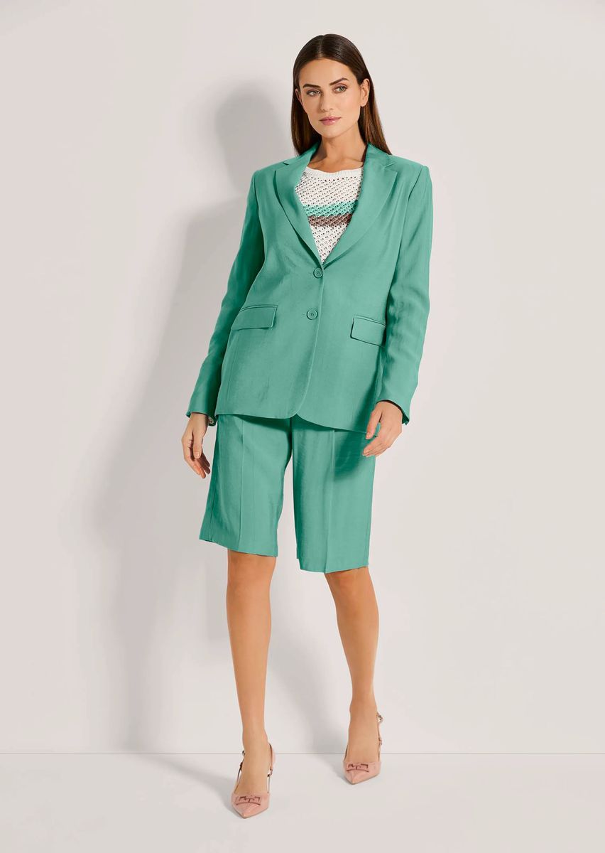 Einreihiger Longblazer mit Reverskragen