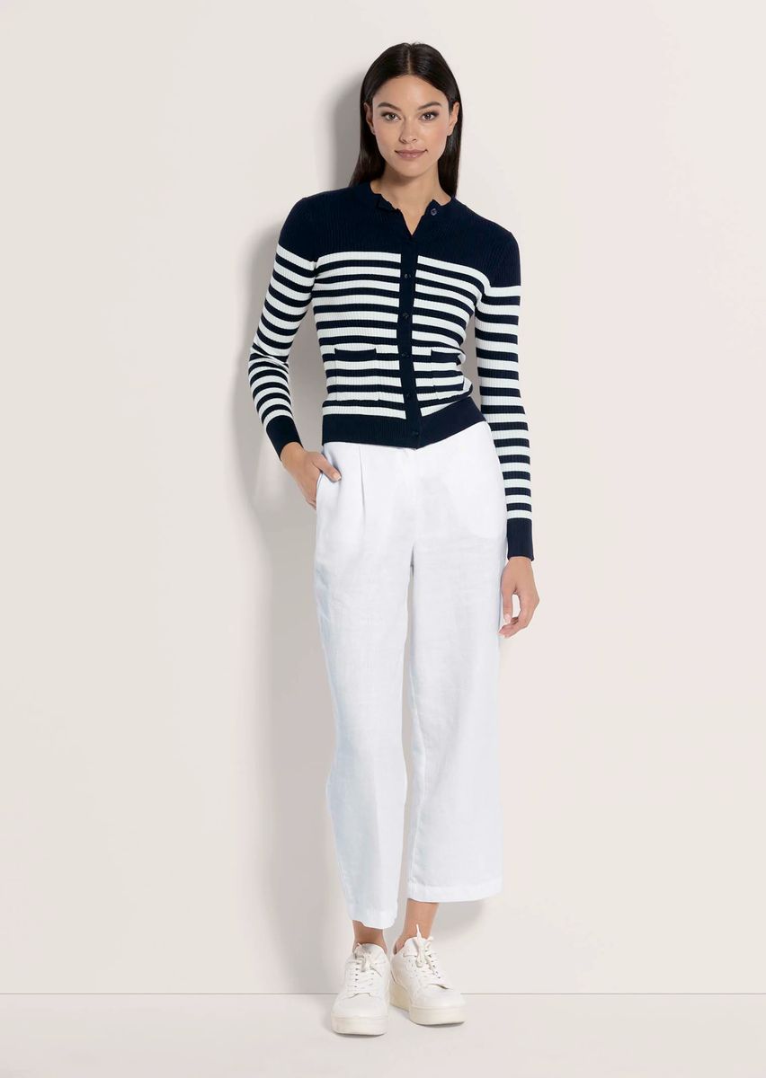 Gestreifter Rippstrick-Cardigan