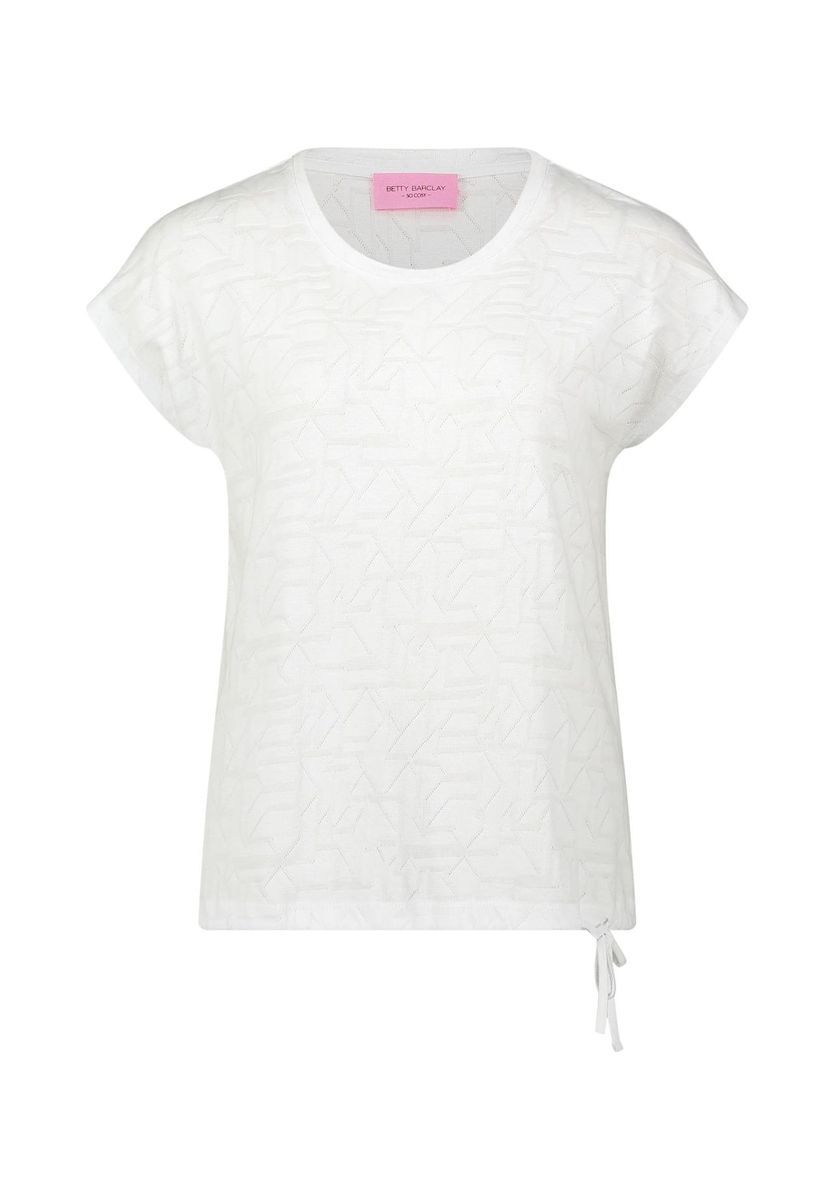 Strukturiertes T-Shirt aus Baumwollmischgewebe mit Kordelzug