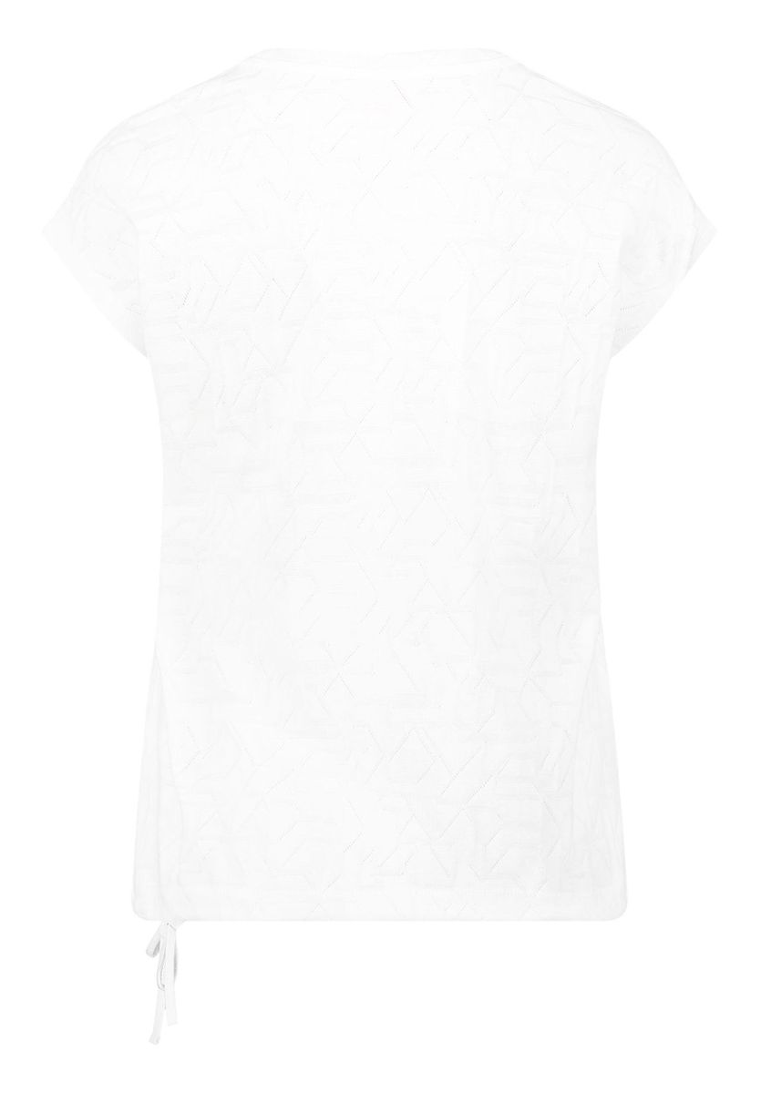 Strukturiertes T-Shirt aus Baumwollmischgewebe mit Kordelzug