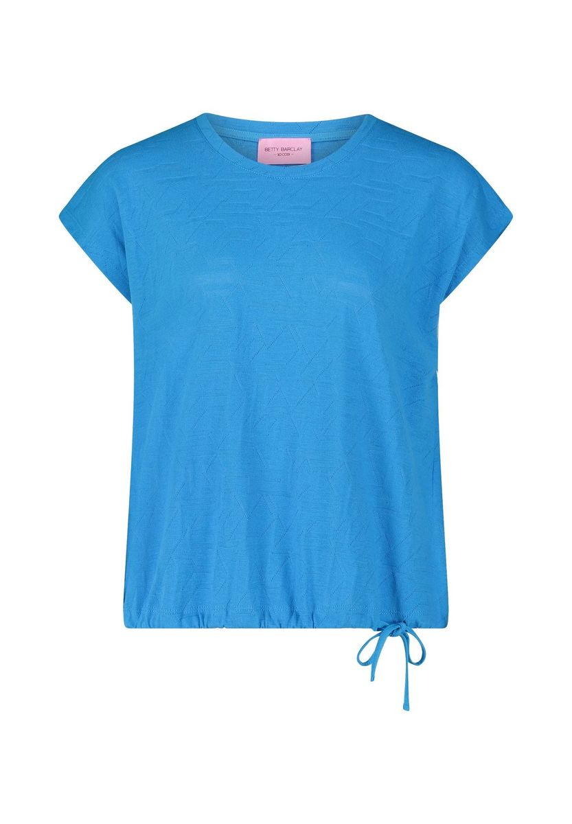 Struktur-Strick T-Shirt mit Kordelzug