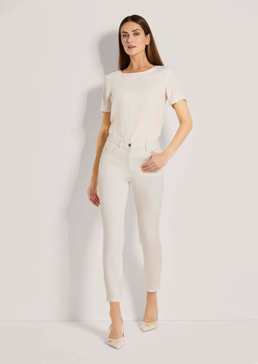 Schmale Hose mit Geometrie-Druck