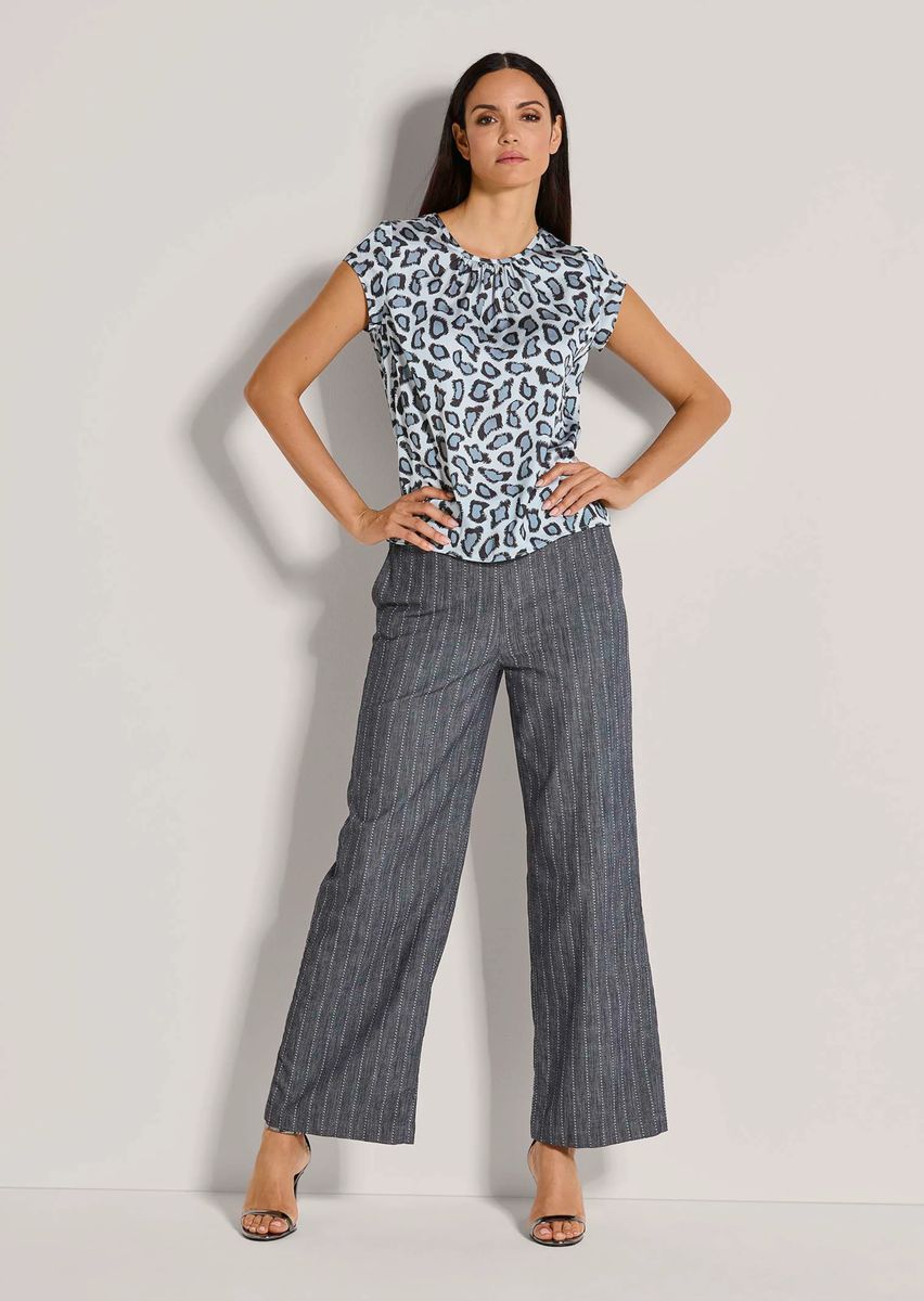 Satinierte Bluse mit Leopardenmuster