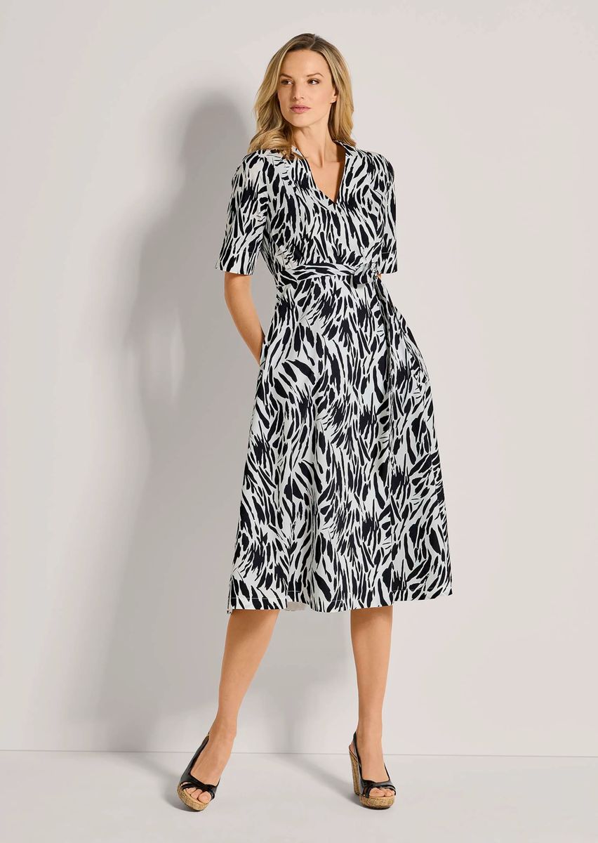 Wickel-Midikleid mit abstraktem Print