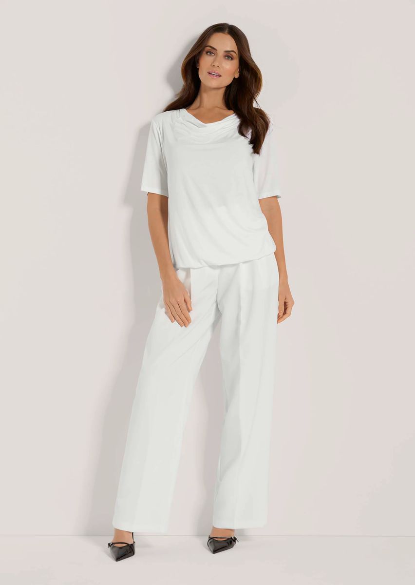 Wasserfall-Shirt mit elastischem Saum