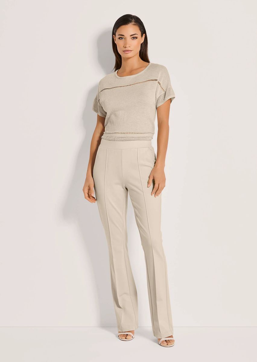 Bootcut-Schlupfhose mit eleganten Biesen