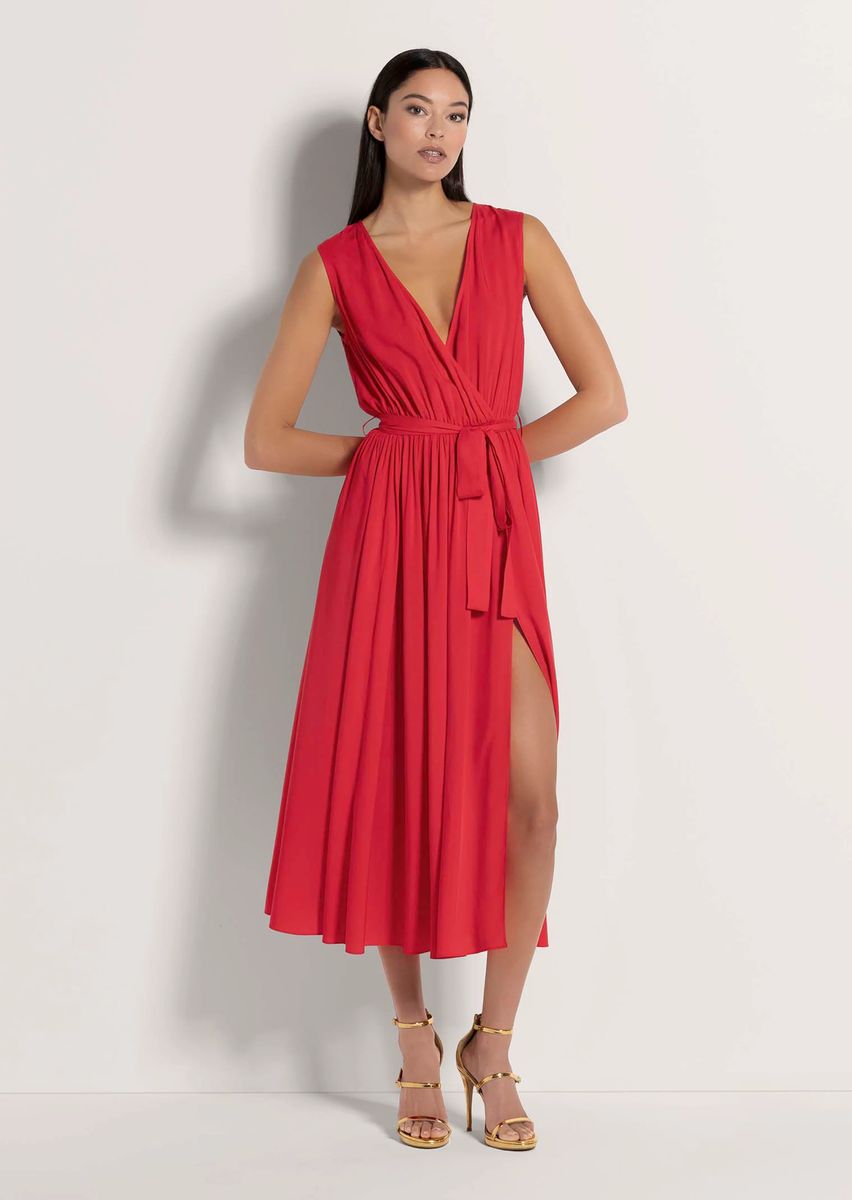 Elegantes Ärmelloses Kleid in Wickeloptik