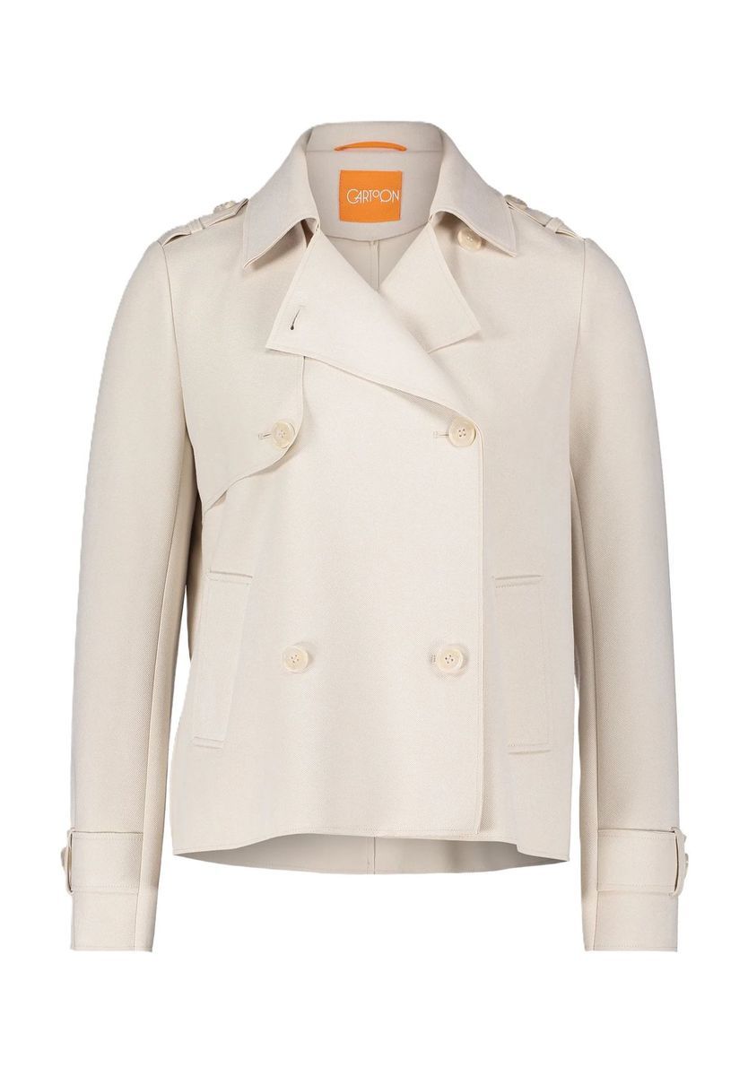 Kurz geschnittene zweireihige Jacke mit Epauletten