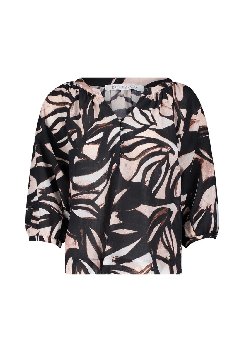 Bluse mit abstraktem Muster und 3/4-Ärmeln