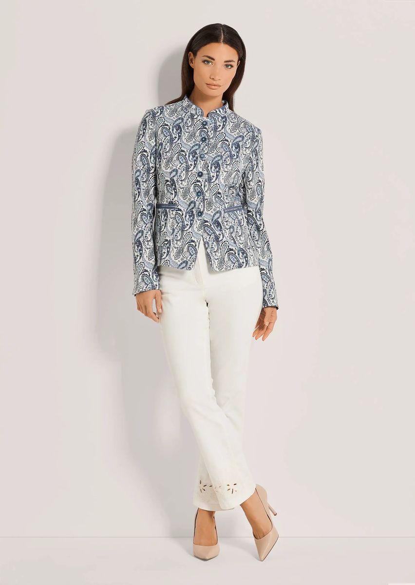 Paisley-Jacquard-Blazer mit Pailletten