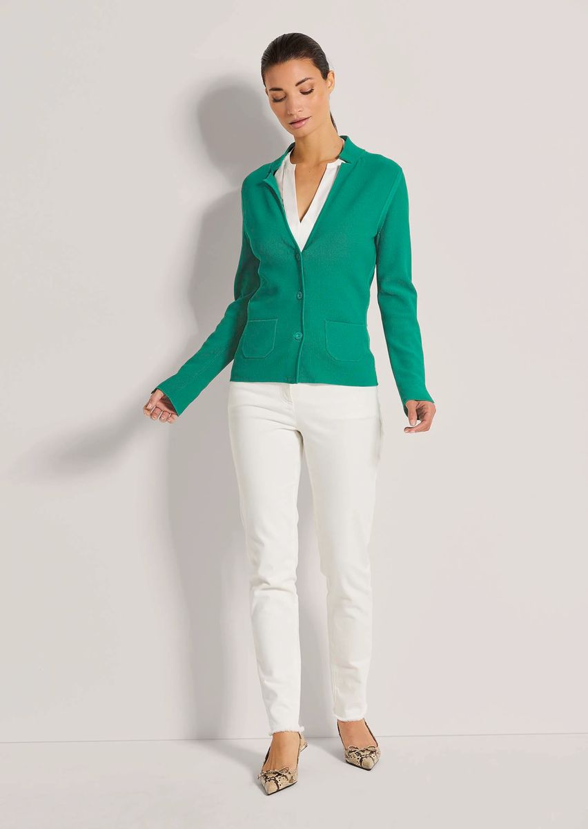Schlanker Strickblazer mit Taschen