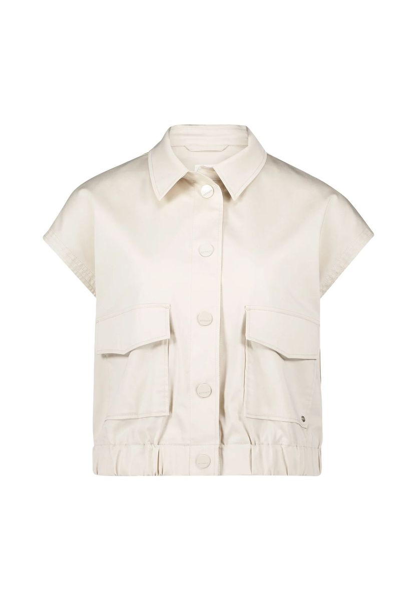 Boxy Kurzarm-Weste mit Knopfleiste