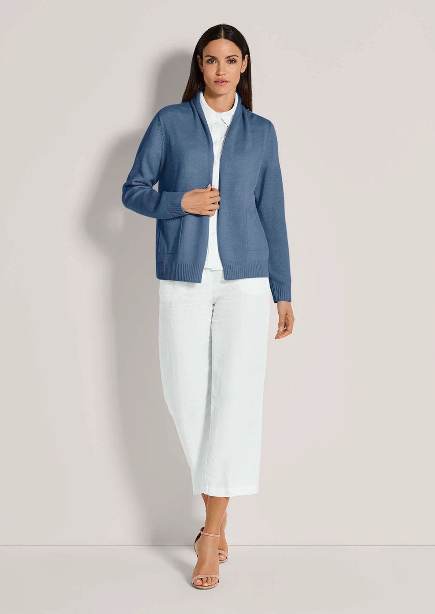 Lange Seidenmix-Strickjacke ohne Verschluss