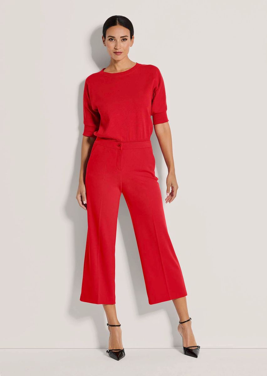 Weite Stretch-Culotte mit Bügelfalten