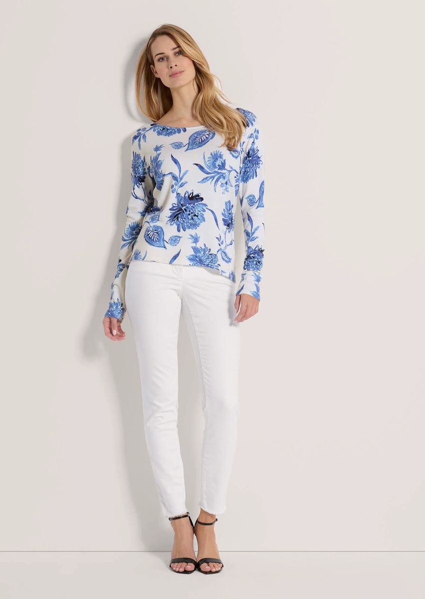 Eleganter Sommerstrick mit Botanik-Print