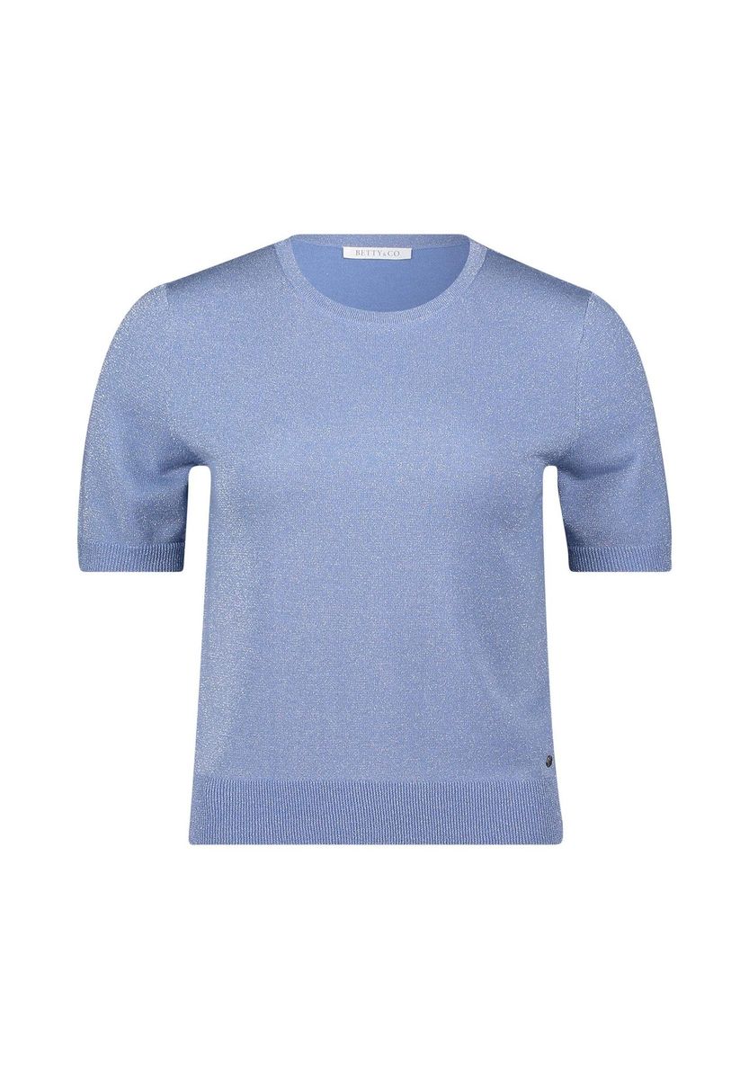 Schimmerndes Kurzarm-Strickoberteil