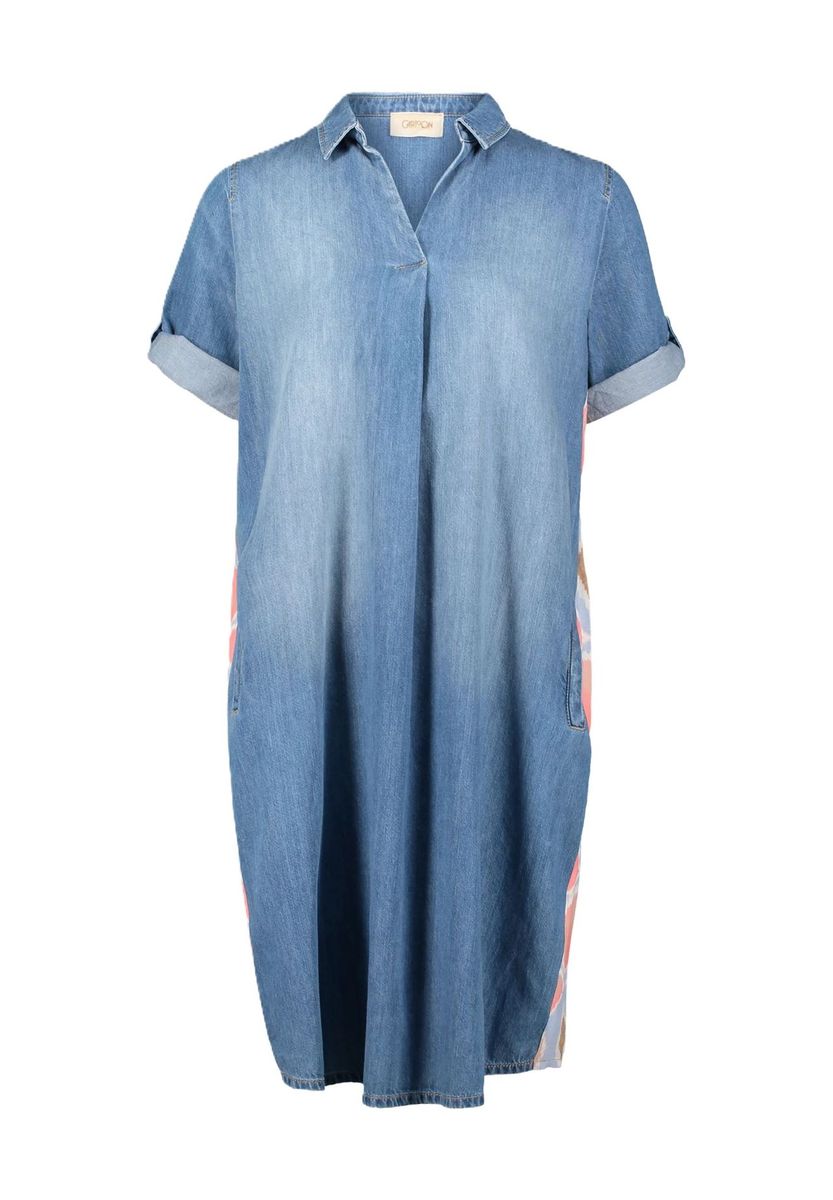 Jeanshemdkleid mit Grafik-Patches