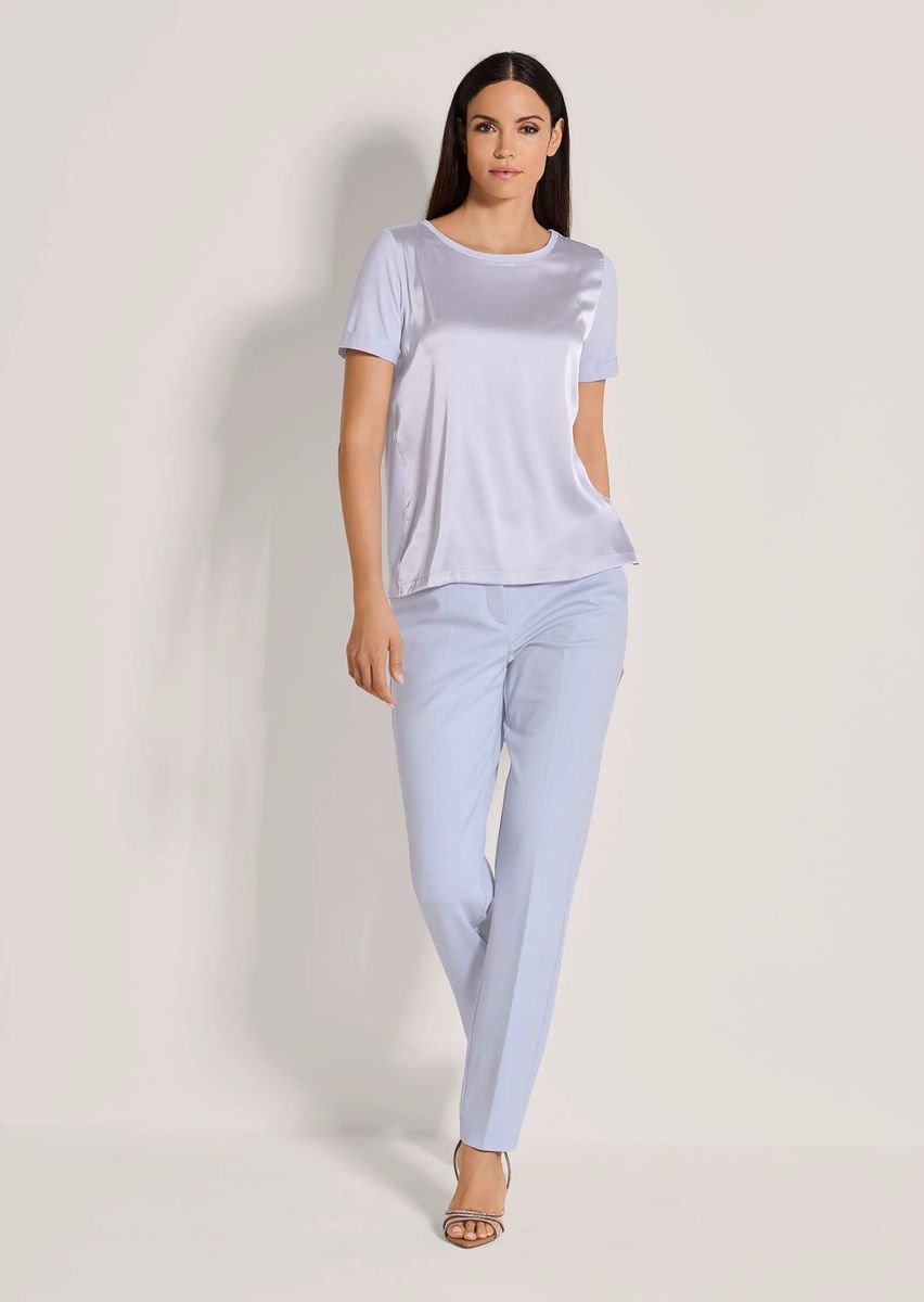 Schimmerndes Mixed-Media Blusen-Shirt