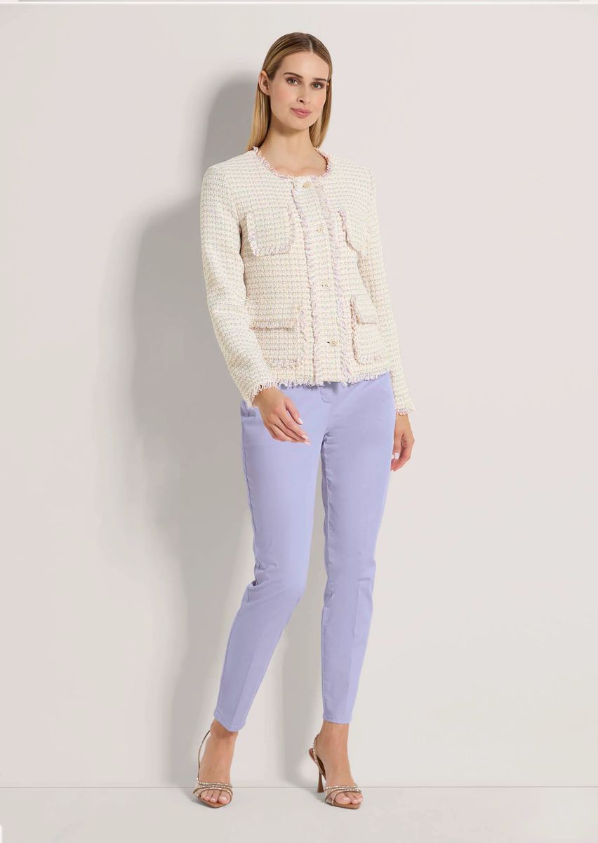 Eleganter Bouclé-Blazer mit Fransen