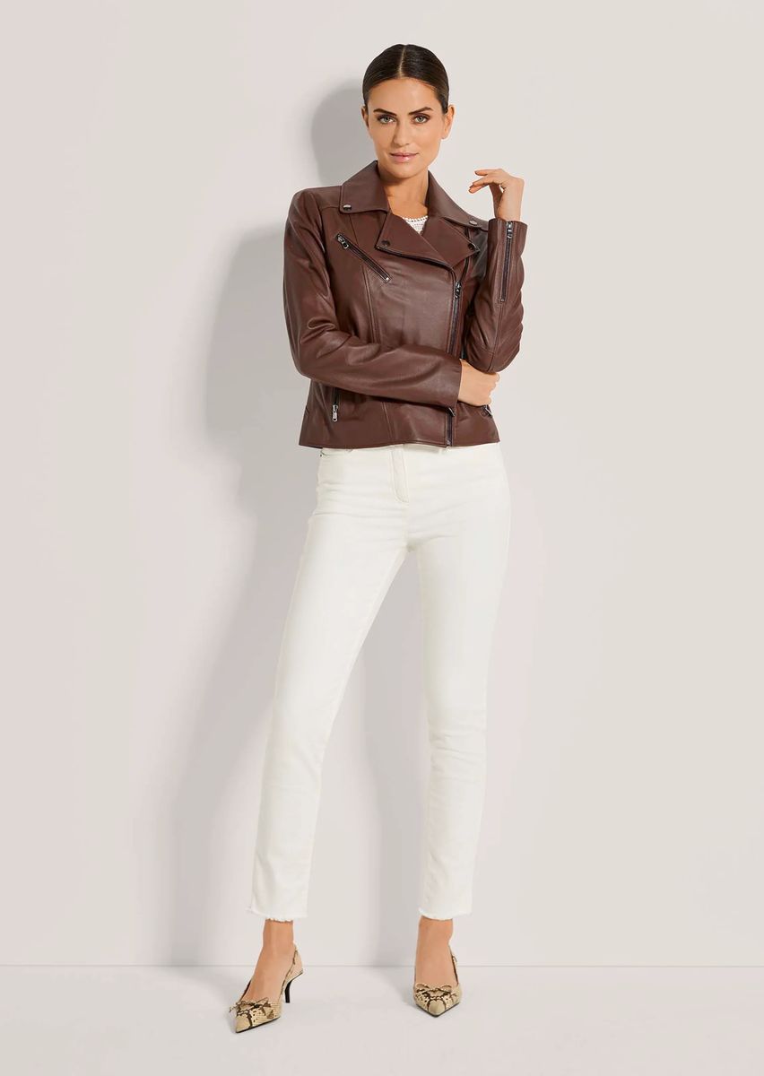Luxuriöse Bikerjacke aus Lammnappa