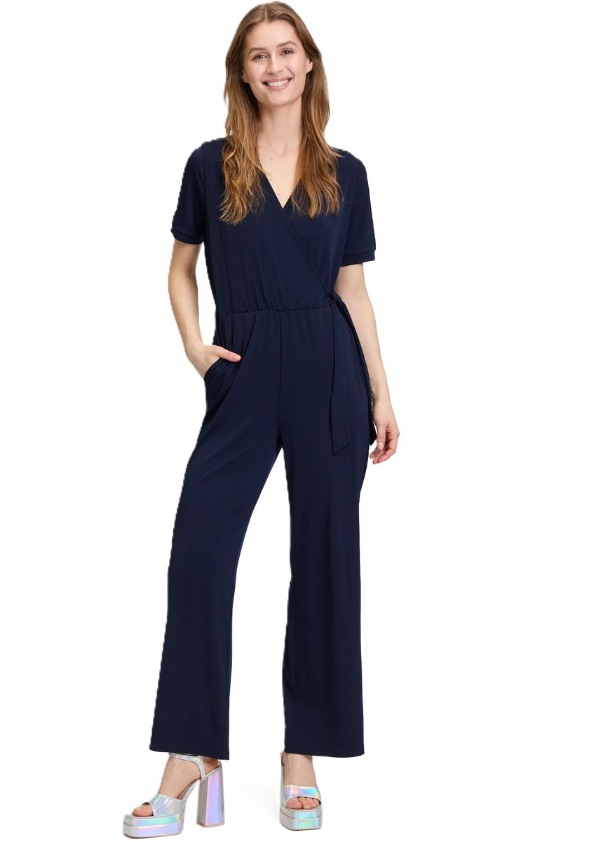 CARTOON Jumpsuit, Halbarm, für Damen, blau, 34