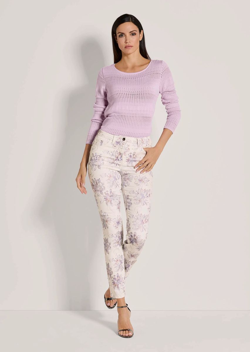 Schmale Hose mit Blumenmuster