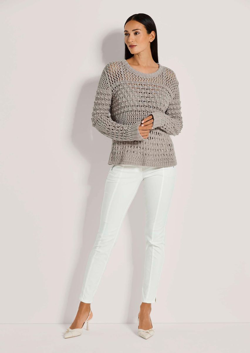 Strukturierter Ajour-Strickpullover