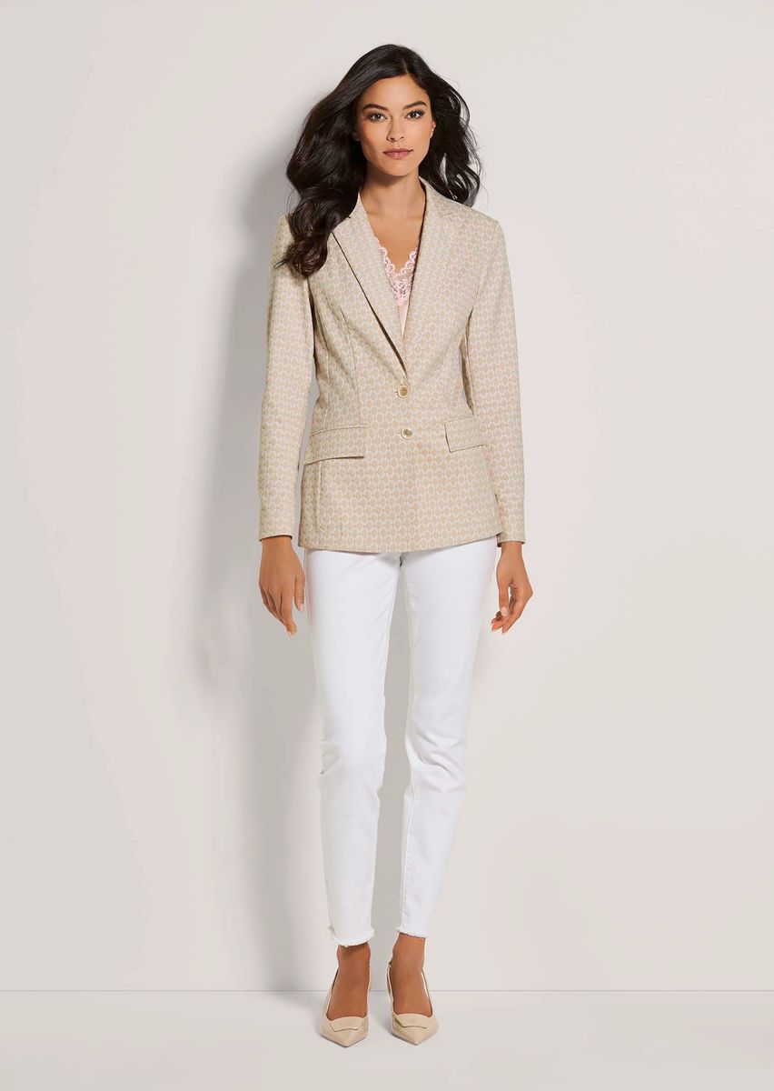 Taillierter langer Jacquard-Blazer