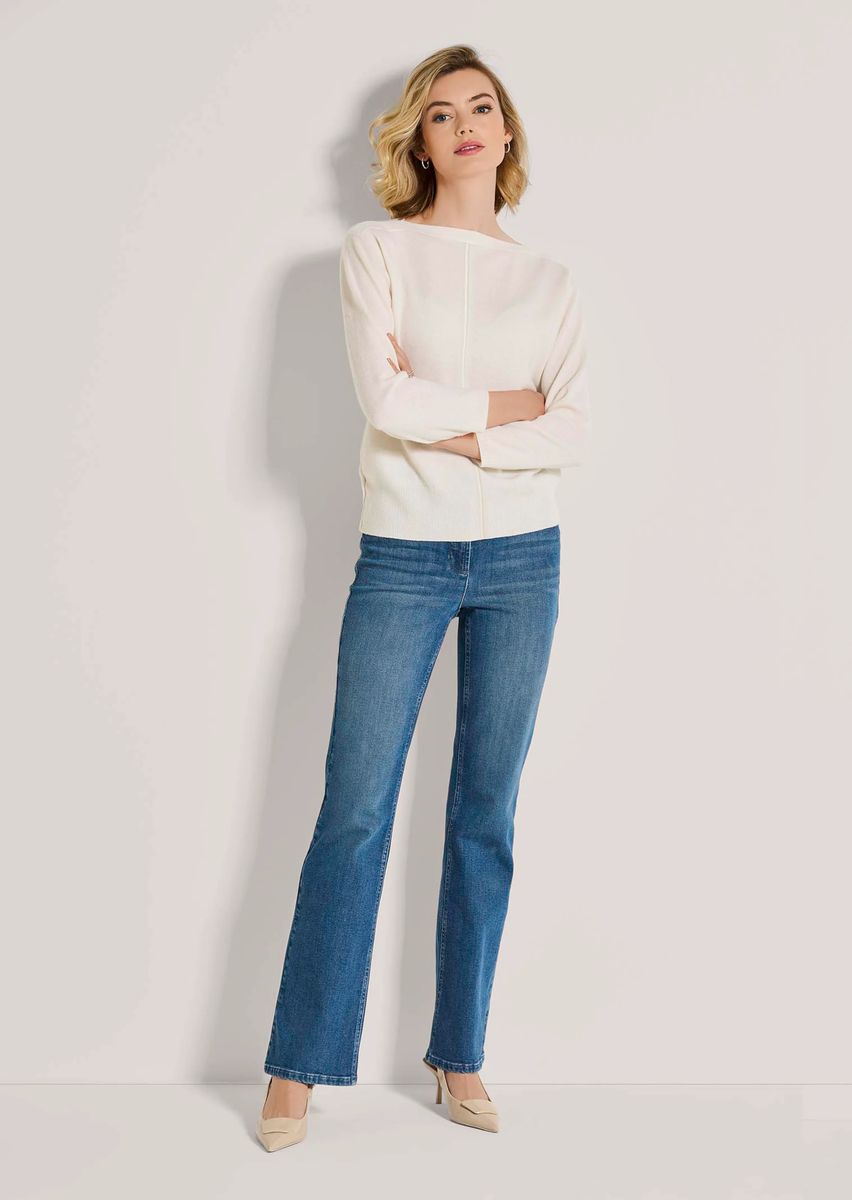 Oversize-Strickpullover mit U-Boot-Ausschnitt