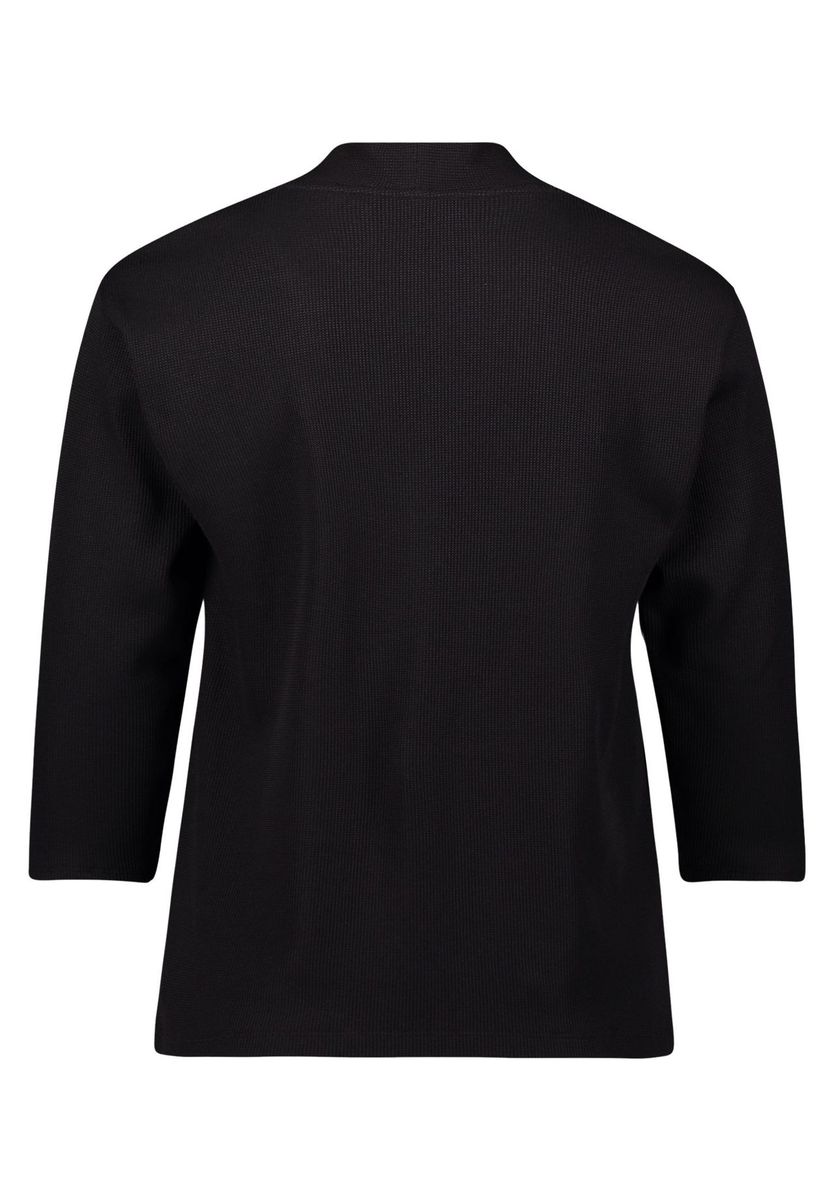 Geripptes Strick-Casual-Top mit V-Ausschnitt