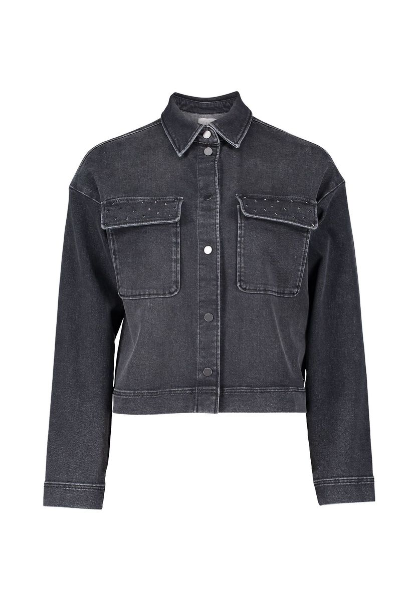 Oversized Schwarze Jeansjacke mit Taschen