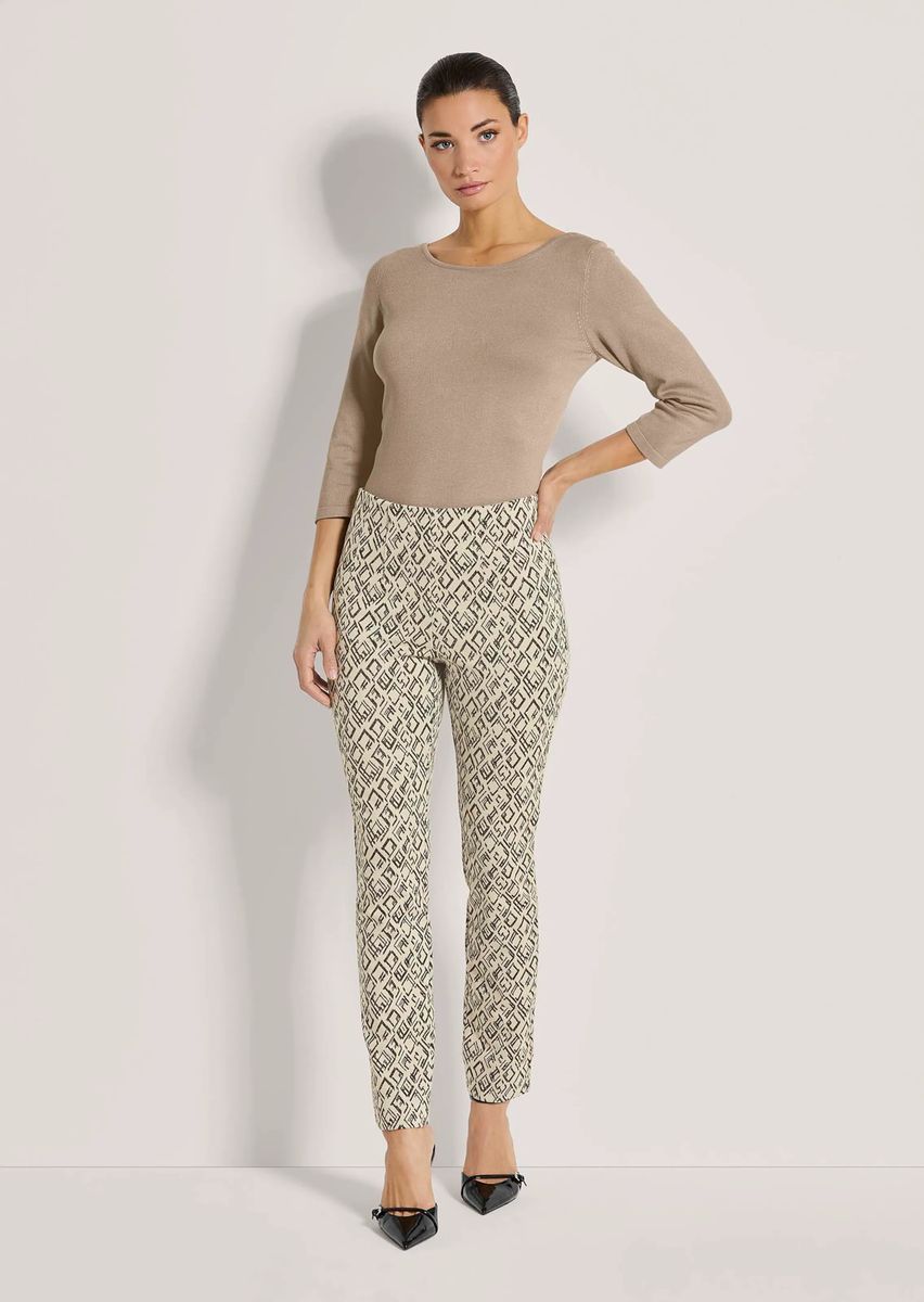 Grafische Jacquard-Hose in Slim-Fit