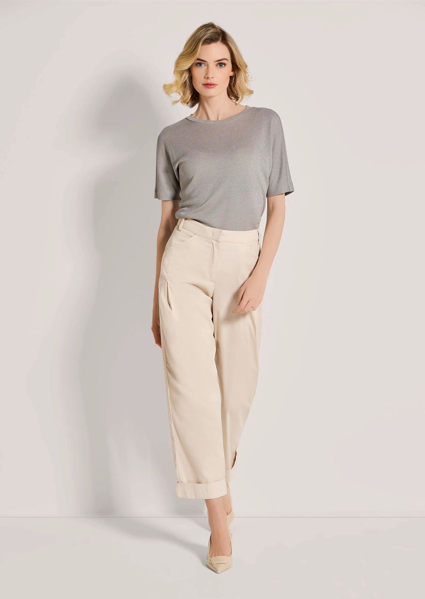 Bundfaltenhose mit fixiertem Aufschlag