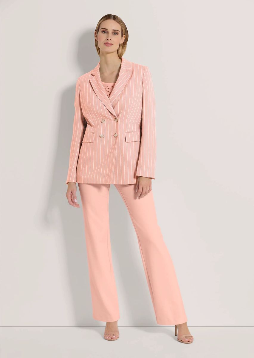 Zweireihiger langer Nadelstreifen-Blazer