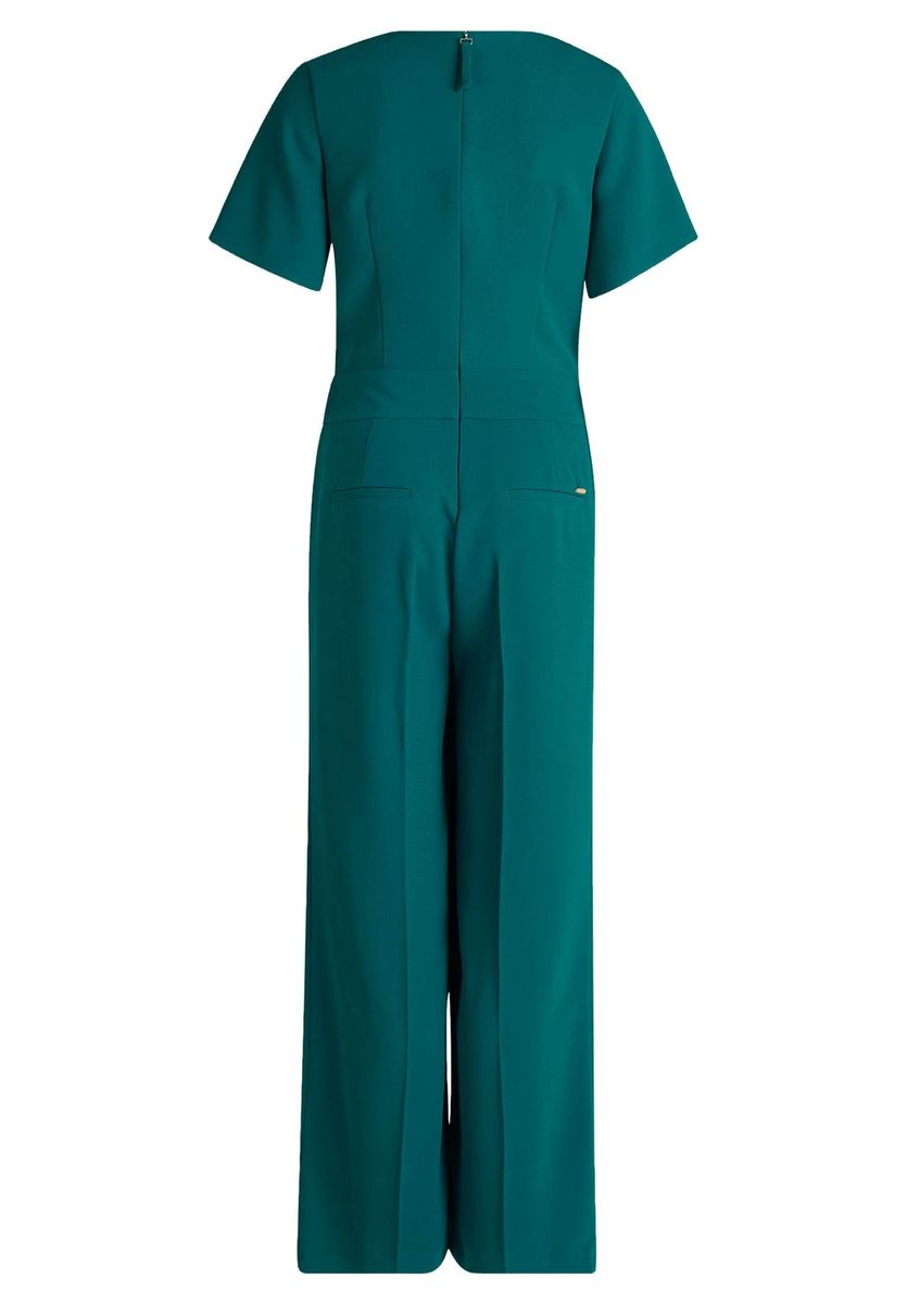 Eleganter petrolfarbener Jumpsuit mit Bindegürtel