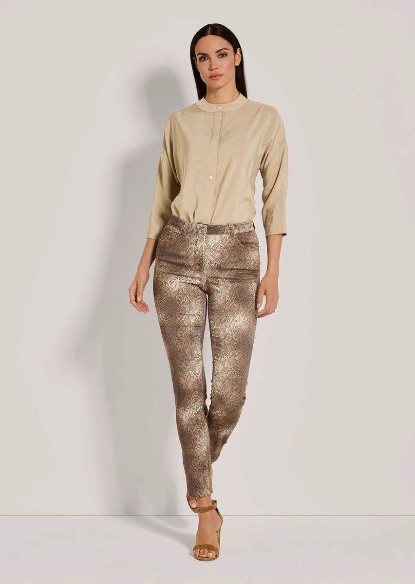 Schmale Hose mit Schlangen-Print