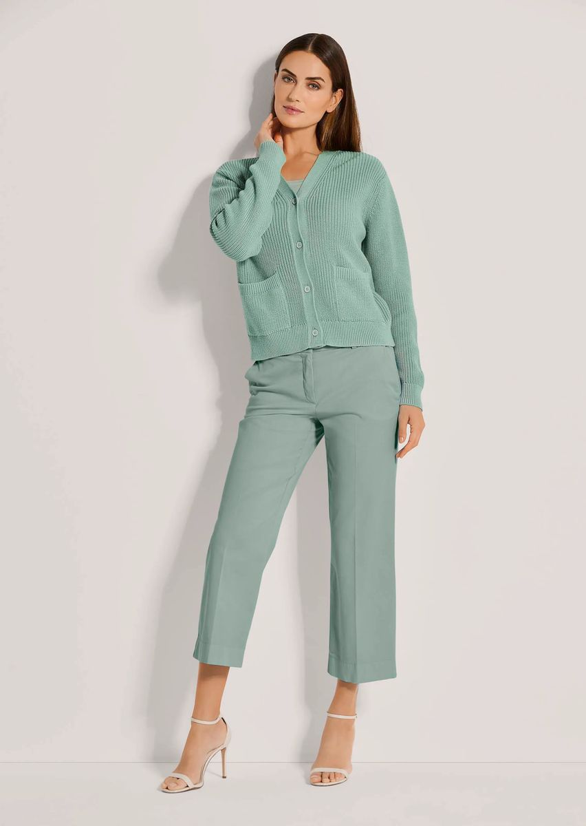 Rippstrick-Cardigan mit Taschen