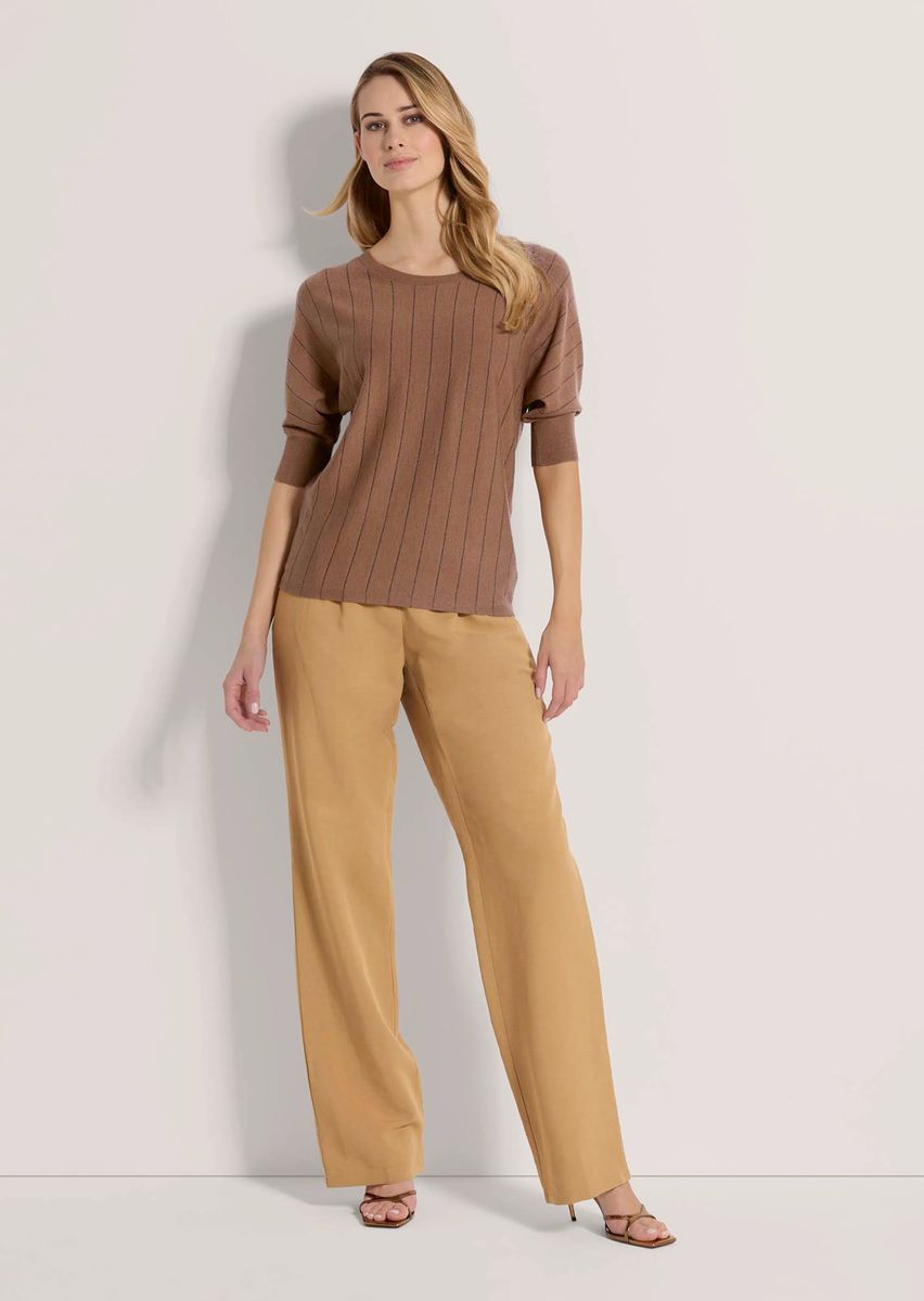 Oversize-Stricktop mit Längsstreifen