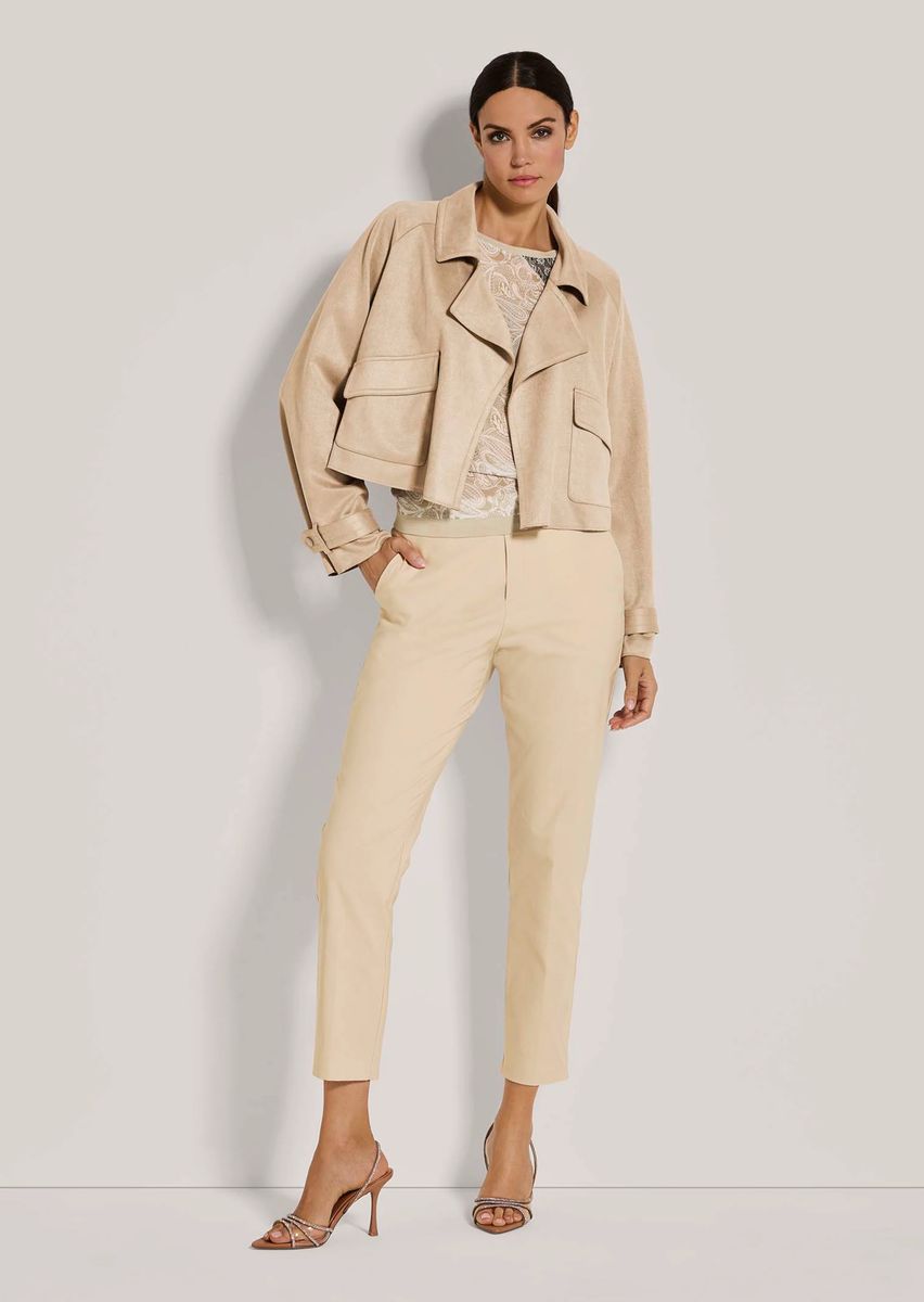 Boxy-Kurzjacke in Velours-Optik