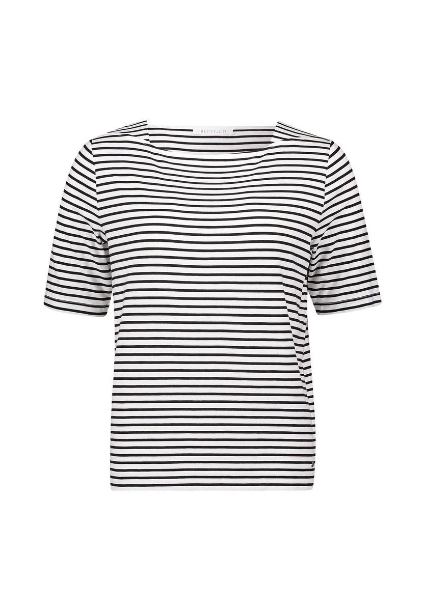 Klassisches gestreiftes U-Boot-Ausschnitt T-Shirt